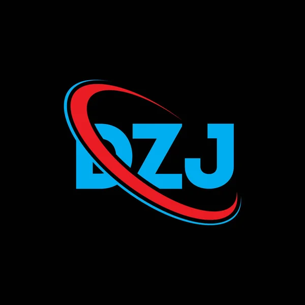 Dzj Logosu Dzj Mektubu Dzj Harf Logosu Tasarımı Daire Büyük — Stok Vektör