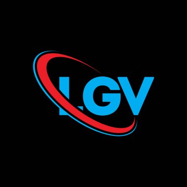 LGV logosu. LGV mektubu. LGV harf logosu tasarımı. Çember ve büyük harfli monogram logosuna bağlı ilk LGV logosu. Teknoloji, iş ve emlak markası için LGV tipografisi.