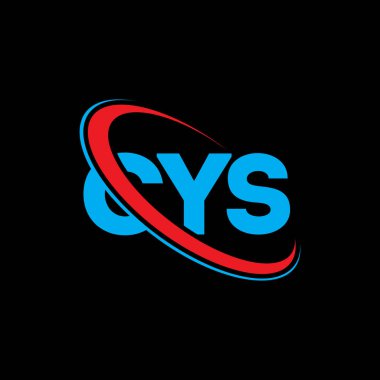CYS logosu. CYS mektubu. CYS harfi logo tasarımı. Çember ve büyük harfli monogram logosuyla birleştirilmiş CYS logosu. Teknoloji, iş ve emlak markası için CYS tipografisi.