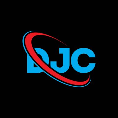 DJC logosu. DJC mektubu. DJC mektup logosu tasarımı. Daire ve büyük harfli monogram logosuna bağlı DJC logosu. Teknoloji, iş ve emlak markası için DJC tipografisi.