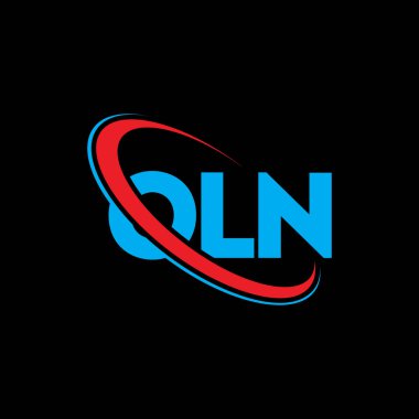 OLN logosu. OLN mektubu. OLN harf logosu tasarımı. Çember ve büyük harfli monogram logosuyla birleştirilmiş OLN logosu. Teknoloji, iş ve emlak markası için OLN tipografisi.