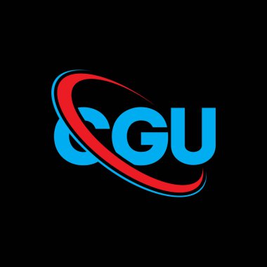 CGU logosu. İşlemci mektubu. CGU harf logosu tasarımı. Çember ve büyük harfli monogram logosuyla birleştirilmiş CGU logosu. Teknoloji, iş ve emlak markası için CGU tipografisi.