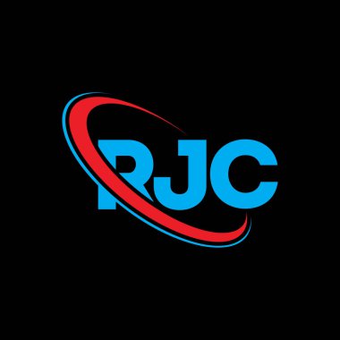 RJC logosu. RJC mektubu. RJC mektup logosu tasarımı. Çember ve büyük harfli monogram logosuna bağlı RJC logosu. Teknoloji, iş ve emlak markası için RJC tipografisi.