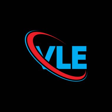 VLE logosu. Çok kötü bir mektup. VLE harf logosu tasarımı. Çember ve büyük harfli monogram logosuna bağlı baş harfler VLE logosu. Teknoloji, iş ve emlak markası için VLE tipografisi.