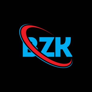 BZK logosu. BZK mektubu. BZK harf logosu tasarımı. Çember ve büyük harfli monogram logosuyla birleştirilmiş BZK logosu. Teknoloji, iş ve emlak markası için BZK tipografisi.