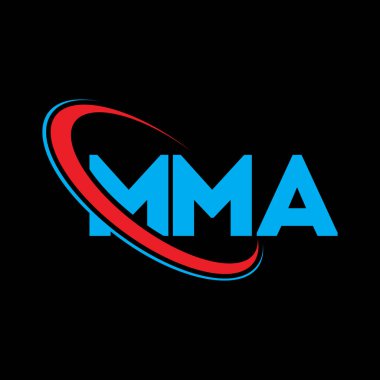 MMA logosu. MMA mektubu. MMA mektup logosu tasarımı. Çember ve büyük harfli monogram logosuna bağlı baş harfler. Teknoloji, iş ve emlak markası için MMA tipografisi.
