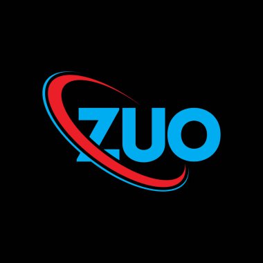 ZUO logosu. Hayvanat bahçesi mektubu. ZUO harfi logo tasarımı. Çember ve büyük harfli monogram logosuna bağlı ZUO logosu. Teknoloji, iş ve emlak markası için ZUO tipografisi.