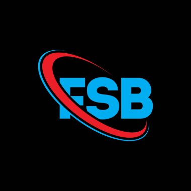 FSB logosu. FSB mektubu. FSB harfli logo tasarımı. Çember ve büyük harfli monogram logosuna bağlı FSB logosu. Teknoloji, iş ve emlak markası için FSB tipografisi.