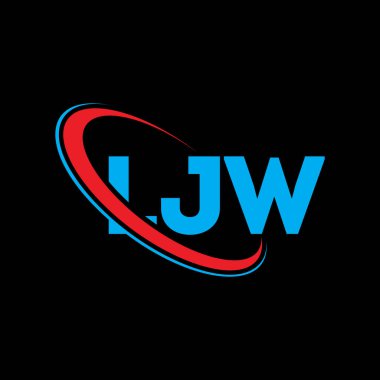 LJW logosu. LJW mektubu. LJW harfli logo tasarımı. Çember ve büyük harfli monogram logosuyla birleştirilmiş LJW logosu. Teknoloji, iş ve emlak markası için LJW tipografisi.