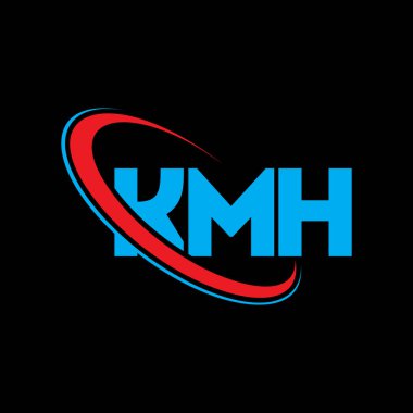 KMH logosu. KMH mektubu. KMH harf logosu tasarımı. Çember ve büyük harfli monogram logosuna bağlı baş harfler KMH logosu. Teknoloji, iş ve emlak markası için KMH tipografisi.