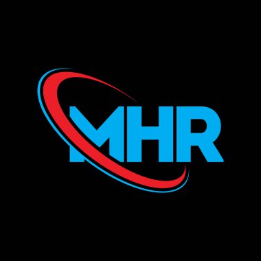 MHR logosu. MHR mektubu. MHR harf logosu tasarımı. Çember ve büyük harfli monogram logosuna bağlı MHR logosu. Teknoloji, iş ve emlak markası için MHR tipografisi.