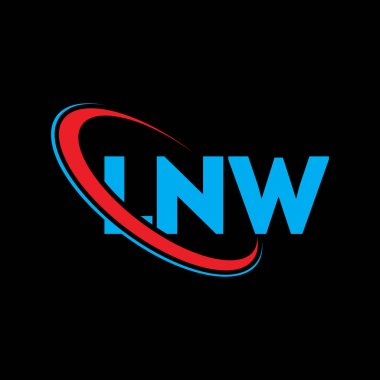 LNW logosu. LNW mektubu. LNW harfli logo tasarımı. Çember ve büyük harfli monogram logosuyla birleştirilmiş LNW logosu. Teknoloji, iş ve emlak markası için LNW tipografisi.