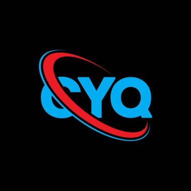 CYQ logosu. CYQ mektubu. CYQ harf logosu tasarımı. Çember ve büyük harfli monogram logosuna bağlı CYQ logosu. Teknoloji, iş ve emlak markası için CYQ tipografisi.