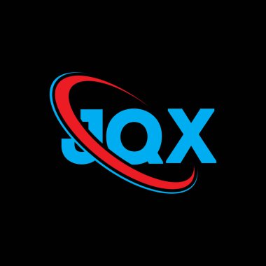 JQX logosu. JQX mektubu. JQX harfli logo tasarımı. Çember ve büyük harfli monogram logosuyla JQX logosunun baş harfleri. Teknoloji, iş ve emlak markası için JQX tipografisi.