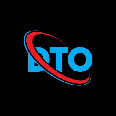 DTO logosu. DTO mektubu. DTO mektup logosu tasarımı. Daire ve büyük harfli monogram logosuna bağlı DTO logosu. Teknoloji, iş ve emlak markası için DTO tipografisi.