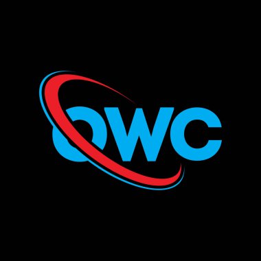 OWC logosu. OWC mektubu. OWC mektup logosu tasarımı. Çember ve büyük harfli monogram logosuna bağlı baş harfler OWC logosu. Teknoloji, iş ve emlak markası için OWC tipografisi.