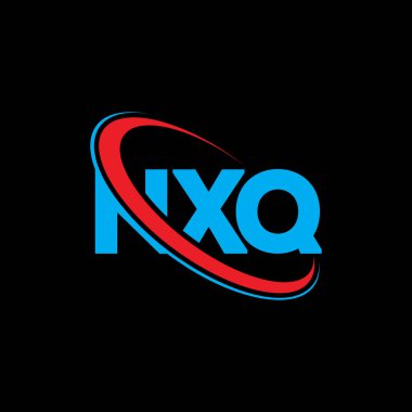 NXQ logosu. NXQ harfi. NXQ harfi logo tasarımı. Çember ve büyük harfli monogram logosuna bağlı NXQ logosu. Teknoloji, iş ve emlak markası için NXQ tipografisi.