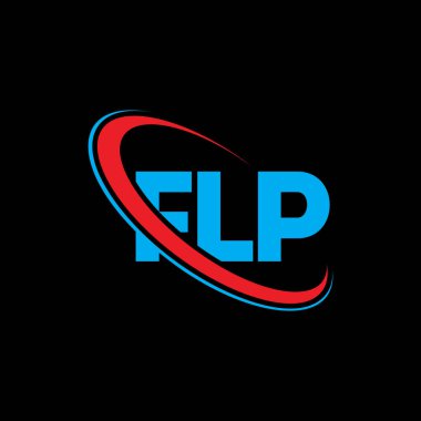 FLP logosu. FLP mektubu. FLP harf logosu tasarımı. Çember ve büyük harfli monogram logosuna bağlı FLP logosu. Teknoloji, iş ve emlak markası için FLP tipografisi.