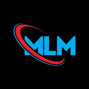 MLM logosu. MLM mektubu. MLM mektup logosu tasarımı. Çember ve büyük harfli monogram logosuna bağlı baş harfler MLM. Teknoloji, iş ve emlak markası için MLM tipografisi.
