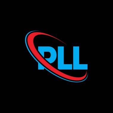 PLL logosu. PLL mektubu. PLL harf logosu tasarımı. Çember ve büyük harfli monogram logosuna bağlı PLL logosu. Teknoloji, iş ve emlak markası için PLL tipografisi.