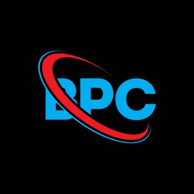 BPC logosu. BPC mektubu. BPC mektup logosu tasarımı. Çember ve büyük harfli monogram logosuna bağlı BPC logosu. Teknoloji, iş ve emlak markası için BPC tipografisi.