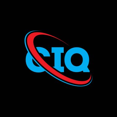 CIQ logosu. CIQ mektubu. CIQ mektup logosu tasarımı. Çember ve büyük harfli monogram logosuna bağlı CIQ logosu. Teknoloji, iş ve emlak markası için CIQ tipografisi.