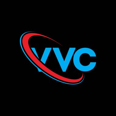 Vietkong logosu. VVK mektubu. VVVC harf logosu tasarımı. Çember ve büyük harfli monogram logosuna bağlı VVC logosu. Teknoloji, iş ve emlak markası için VVC tipografisi.