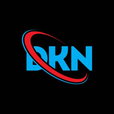DKN logosu. DKN mektubu. DKN harf logosu tasarımı. Çember ve büyük harfli monogram logosuyla birleştirilmiş DKN logosu. Teknoloji, iş ve emlak markası için DKN tipografisi.