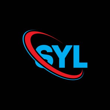 SYL logosu. SYL mektubu. SYL mektup logosu tasarımı. Çember ve büyük harfli monogram logosuyla birleştirilmiş SYL logosu. Teknoloji, iş ve emlak markası için SYL tipografisi.