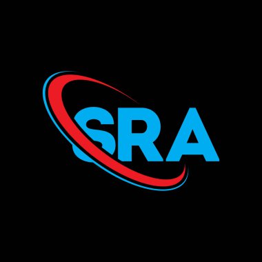 SRA logosu. SRA mektubu. SRA harf logosu tasarımı. Çember ve büyük harfli monogram logosuna bağlı baş harfler SRA logosu. Teknoloji, iş ve emlak markası için SRA tipografisi.