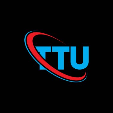 TTU logosu. TTU mektubu. TTU mektup logosu tasarımı. Çember ve büyük harfli monogram logosuna bağlı TTU logosu. Teknoloji, iş ve emlak markası için TTU tipografisi.
