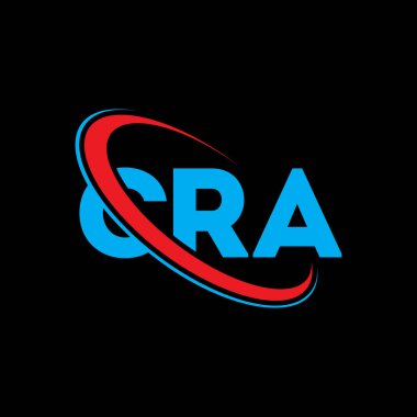 CRA logosu. CRA mektubu. CRA mektup logosu tasarımı. Çember ve büyük harfli monogram logosuna bağlı baş harfler. Teknoloji, iş ve emlak markası için CRA tipografisi.