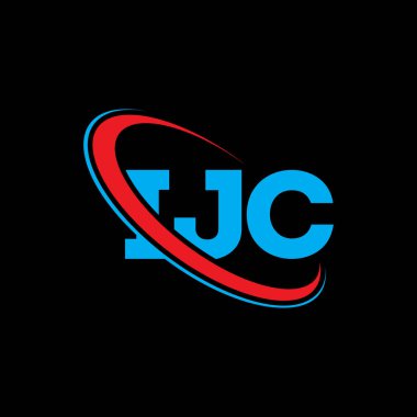 IJC logosu. IJC mektubu. IJC mektup logosu tasarımı. Çember ve büyük harfli monogram logosuna bağlı ilk IJC logosu. Teknoloji, iş ve emlak markası için IJC tipografisi.