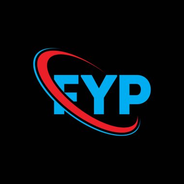 Bilgin olsun. Bilgin olsun. FYP harf logosu tasarımı. Çember ve büyük harfli monogram logosuna bağlı FYP logosu. Teknoloji, iş ve emlak markası için FYP tipografisi.