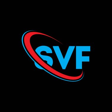 SVF logosu. SVF mektubu. SVF harf logosu tasarımı. Çember ve büyük harfli monogram logosuna bağlı ilk SVF logosu. Teknoloji, iş ve emlak markası için SVF tipografisi.