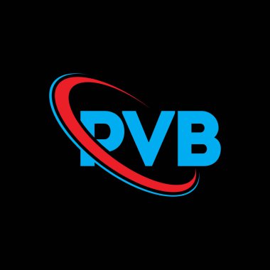 PVB logosu. PVB harfi. PVB harfli logo tasarımı. Çember ve büyük harfli monogram logosuyla birleştirilmiş PVB logosu. Teknoloji, iş ve emlak markası için PVB tipografisi.