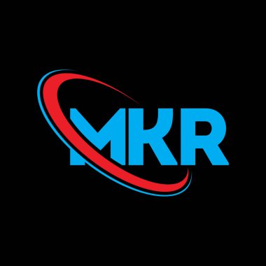 MKR logosu. MKR mektubu. MKR harf logosu tasarımı. Çember ve büyük harfli monogram logosuyla MKR logosunun baş harfleri. Teknoloji, iş ve emlak markası için MKR tipografisi.