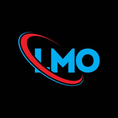 LMO logosu. LMO mektubu. LMO harf logosu tasarımı. Çember ve büyük harfli monogram logosuna bağlı ilk LMO logosu. Teknoloji, iş ve emlak markası için LMO tipografisi.