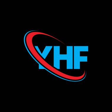 YHF logosu. YHF mektubu. YHF mektup logosu tasarımı. Çember ve büyük harfli monogram logosuna bağlı YHF logosu. Teknoloji, iş ve emlak markaları için YHF tipografisi.