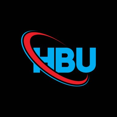 HBU logosu. HBU mektubu. HBU harf logosu tasarımı. Çember ve büyük harfli monogram logosuna bağlı HBU logosunun baş harfleri. Teknoloji, iş ve emlak markası için HBU tipografisi.