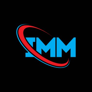 IMM logosu. IMM mektubu. IMM mektup logosu tasarımı. Çember ve büyük harfli monogram logosuna bağlı IMM logosu. Teknoloji, iş ve emlak markası için IMM tipografisi.