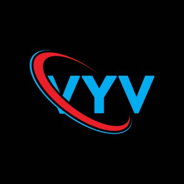 VYV logosu. VYV mektubu. VYV harf logosu tasarımı. Çember ve büyük harfli monogram logosuna bağlı VYV logosu. Teknoloji, iş ve emlak markası için VYV tipografisi.