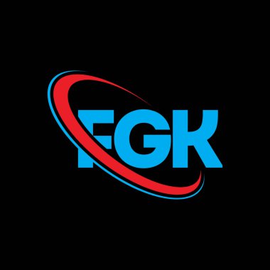 FGK logosu. FGK mektubu. FGK mektup logosu tasarımı. Çember ve büyük harfli monogram logosuna bağlı FGK logosu. Teknoloji, iş ve emlak markası için FGK tipografisi.