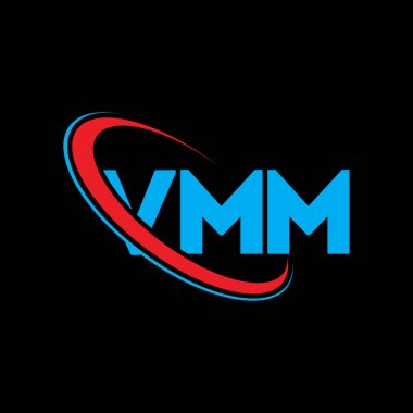 VMM logosu. VMM mektubu. VMM harf logosu tasarımı. Çember ve büyük harfli monogram logosuna bağlı VMM logosu. Teknoloji, iş ve emlak markası için VMM tipografisi.