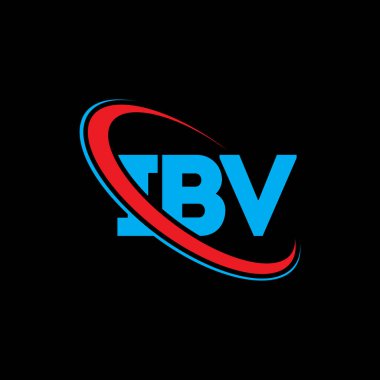 IBV logosu. IBV mektubu. IBV harf logosu tasarımı. Daire ve büyük harfli monogram logo ile birleştirilmiş IBV logosu. Teknoloji, iş ve emlak markası için IBV tipografisi.