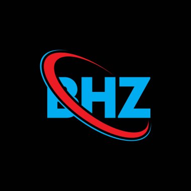 BHZ logosu. BHZ harfi. BHZ harf logosu tasarımı. Çember ve büyük harfli monogram logosuna bağlı baş harfler BHZ logosu. Teknoloji, iş ve emlak markası için BHZ tipografisi.