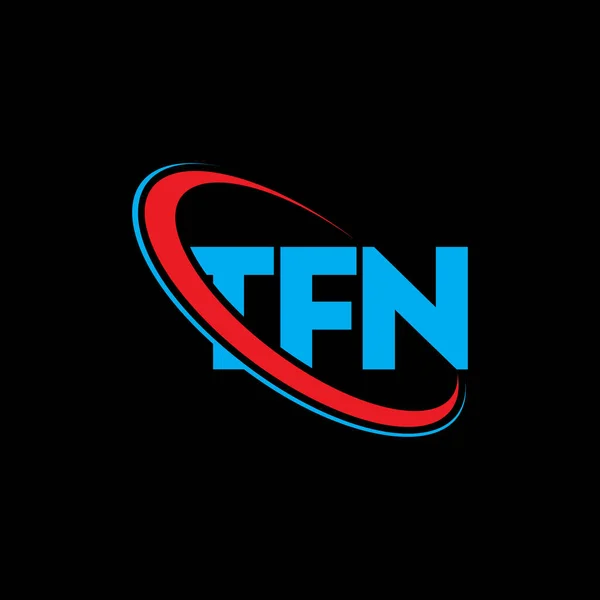 Tfn Logosu Tfn Mektubu Tfn Harf Logosu Tasarımı Çember Büyük — Stok Vektör