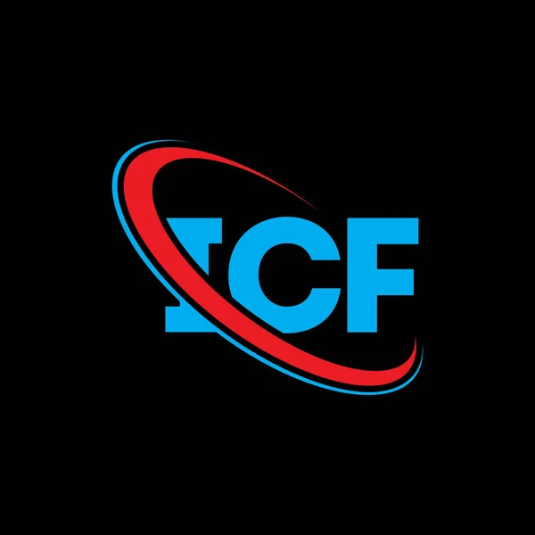 Icf Icf Icf 디자인 Icf 로고는 대문자 로고와 연결되어 부동산 — 스톡 벡터