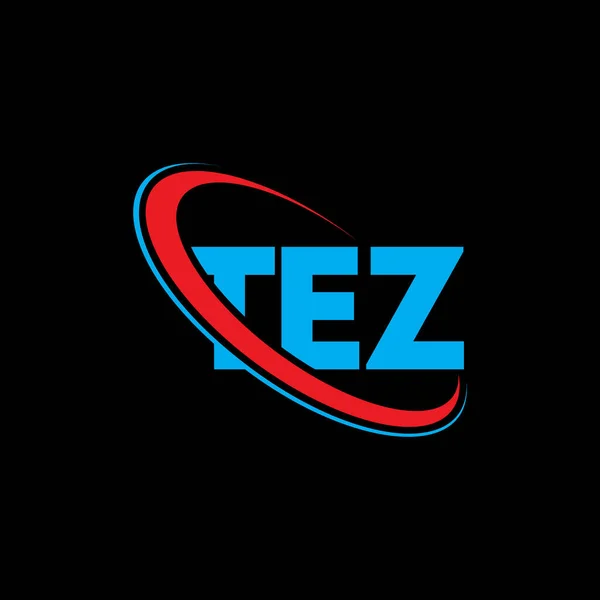 Tez Logotyp Tez Brev Tez Bokstav Logotyp Design Initialer Tez — Stock vektor
