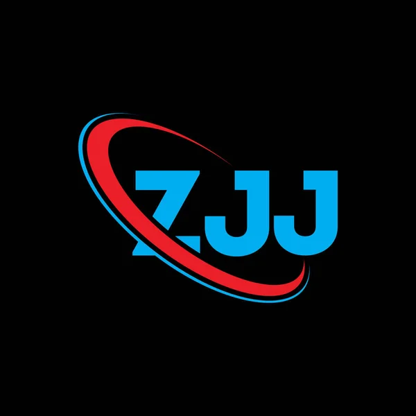 Zjjロゴ Zjjの手紙 Zjjレターロゴデザイン 初期のZjjのロゴは サークルと大文字のモノグラムのロゴとリンクされています テクノロジー ビジネス 不動産ブランドのためのZjjタイポグラフィ — ストックベクタ